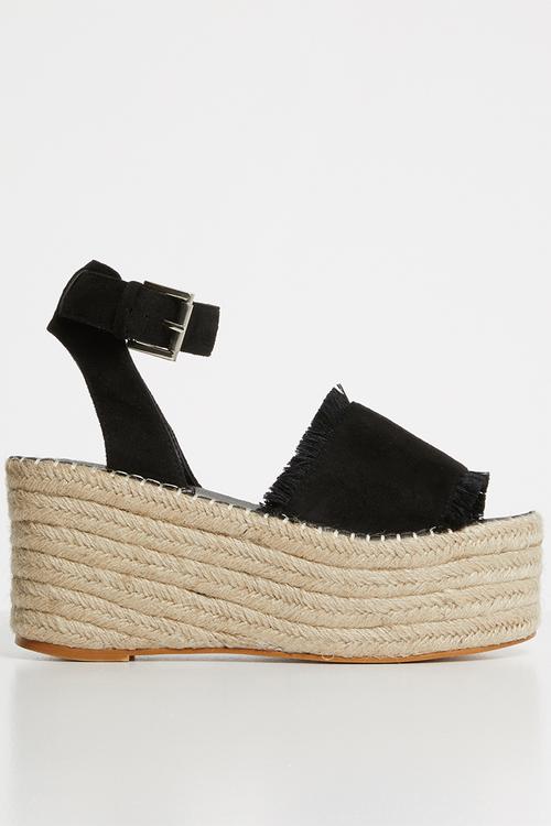 Cassie espadrille flatform - black 
