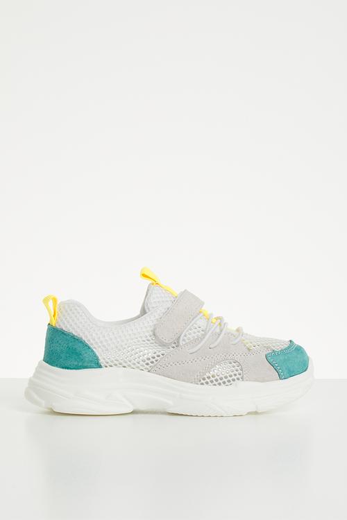 Faux suede mesh sneaker - multi 