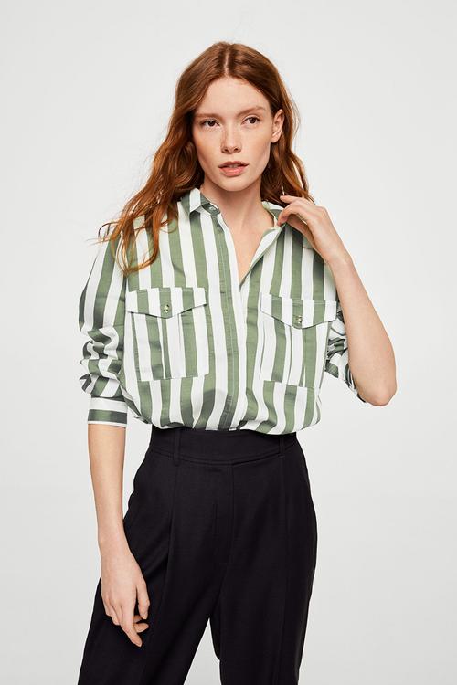 Striped soft shirt - green