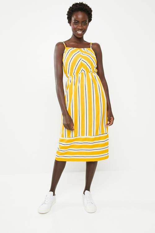 Strappy summer dress - yellow