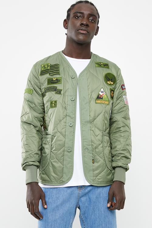 Defender light quilted nylon jacket - green