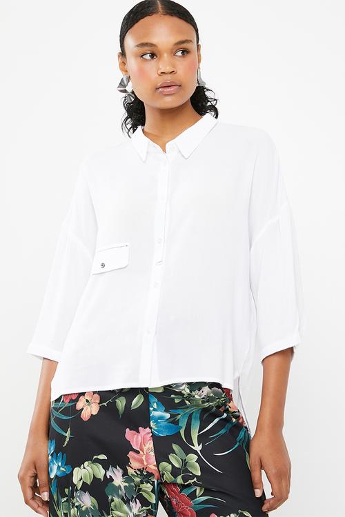 One pocket detail shirt - white