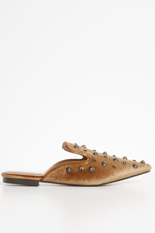 Bogota velvet studded mules - pink