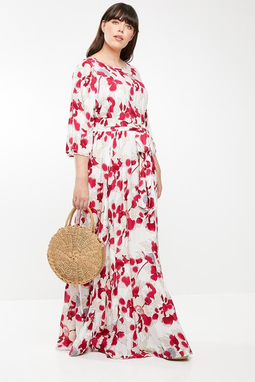Elisa belted maxi dress - multi