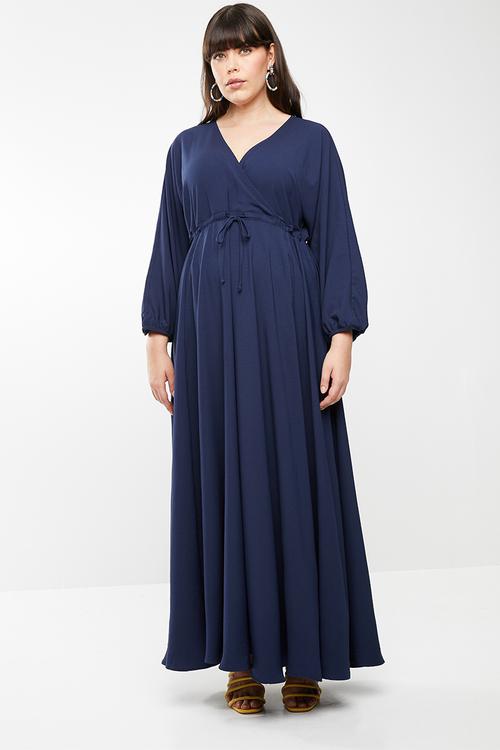 Eleonora satin-like maxi dress - blue
