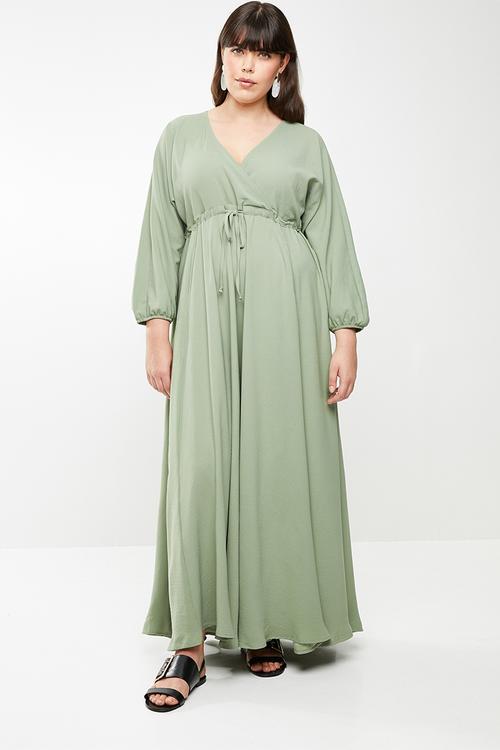 Eleonora satin-like maxi dress - green