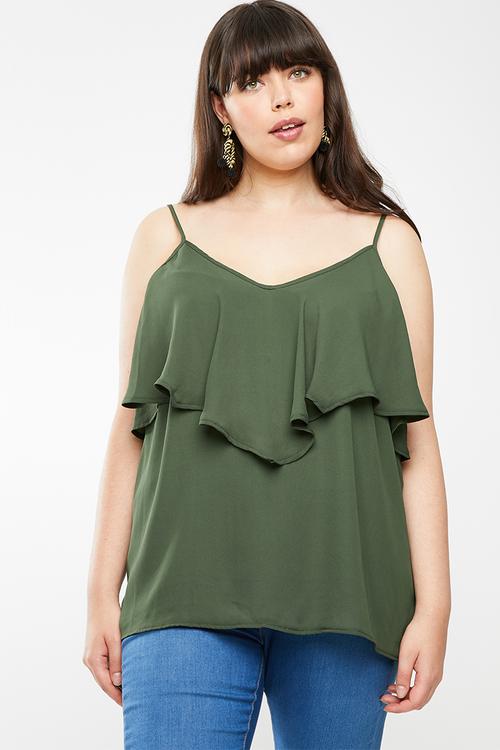 Frill cami - green