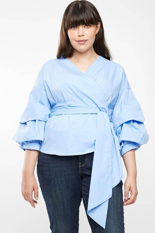 Wrap blouse - blue