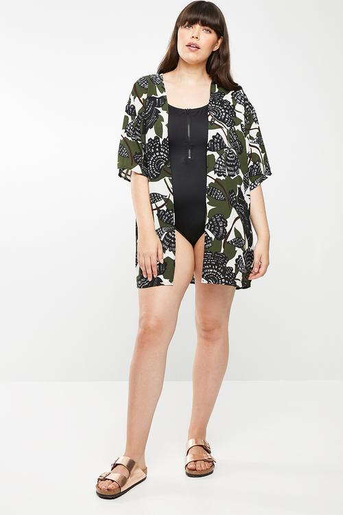 Printed kaftan - khaki green