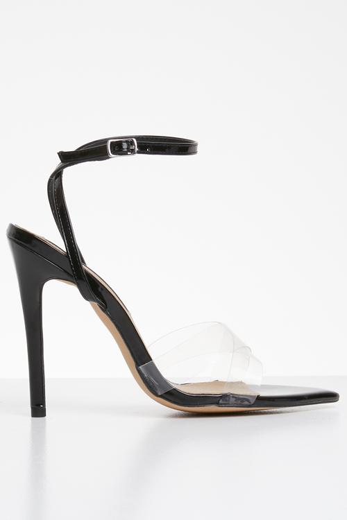 Nevada ankle strap heels - black