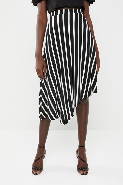 Asymmetrical skirt - black and white