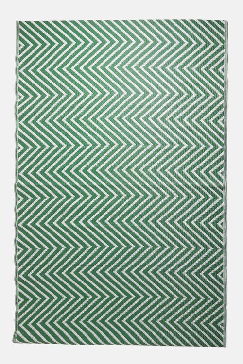 Chevron outdoor rug - dark green