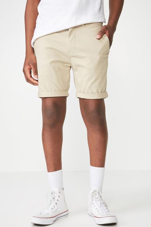 Washed chino short - beige
