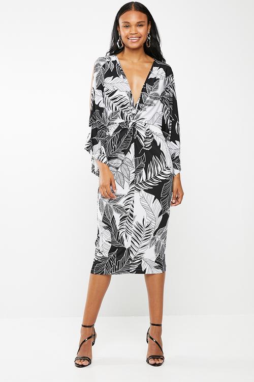 Twist dress - black & white 