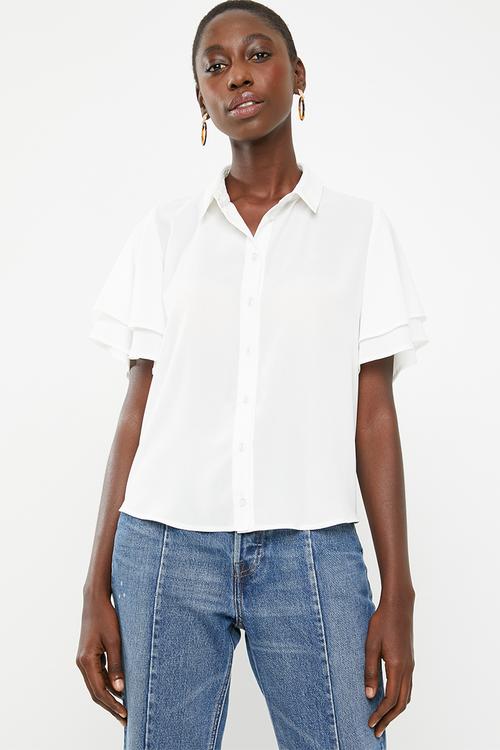 Soft feminine shirt - cream
