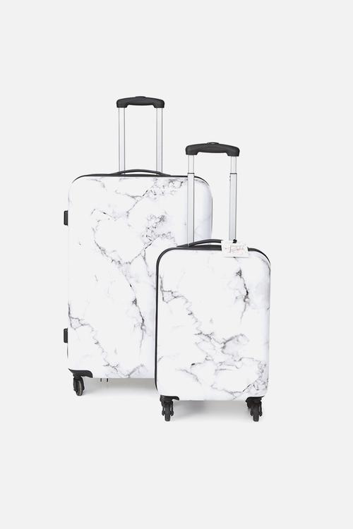 Suitcase set - black & white marble