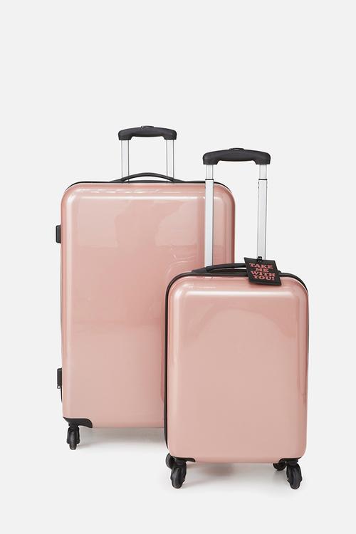 Suitcase set - metallic rose gold