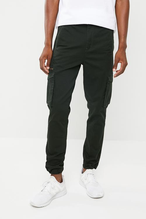 Slim cargo utility pants - green 