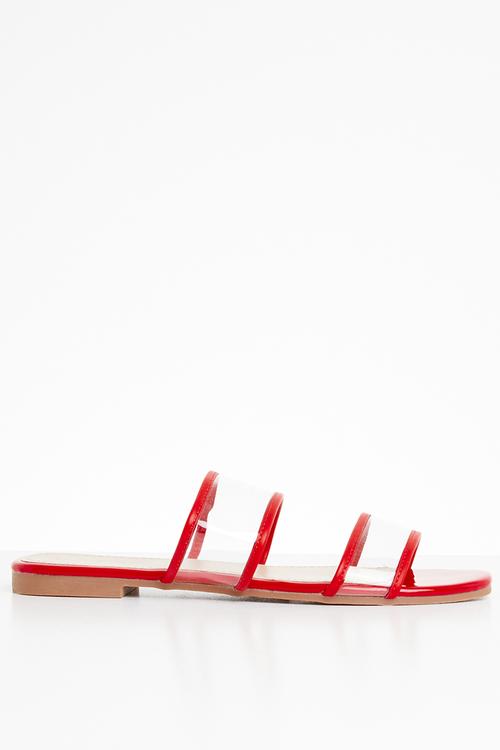 Lola perspex sandal - red