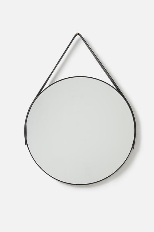 Round hanging mirror - black