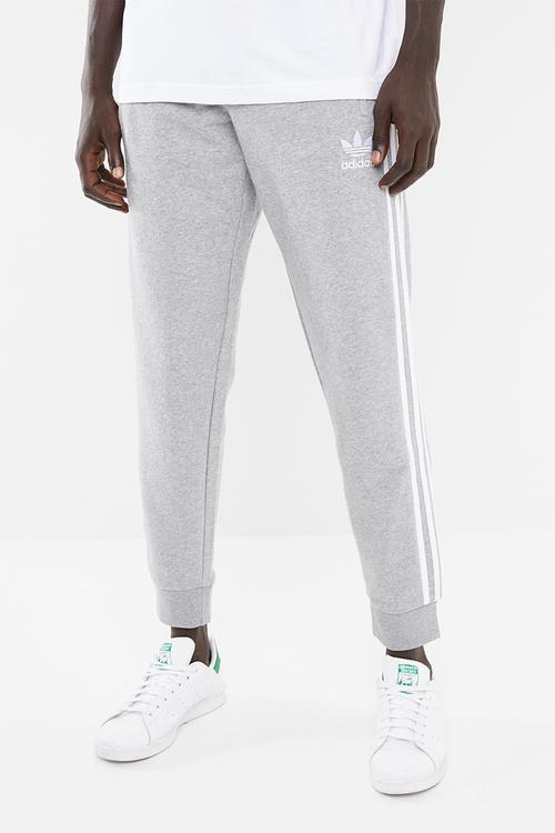 Mens 3 stripe pants - grey & white 