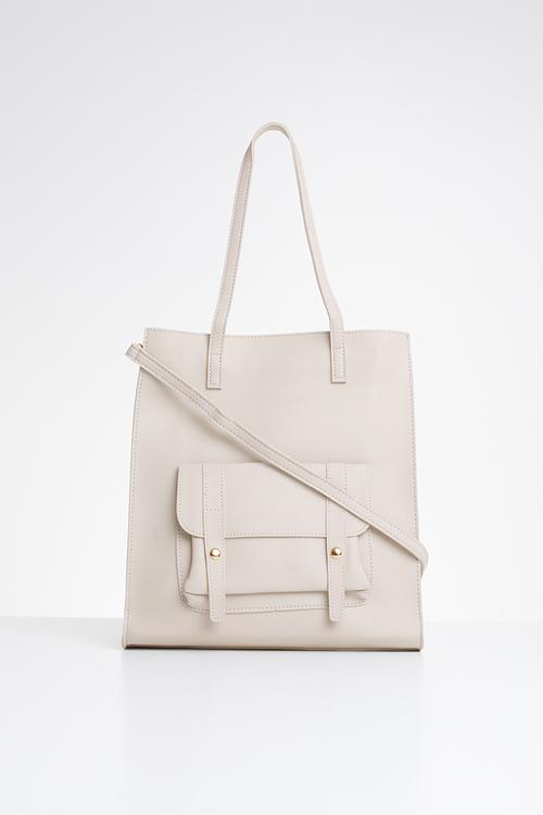 Leather-look shopper bag - grey 