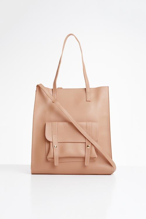 Leather-look shopper bag - pink 