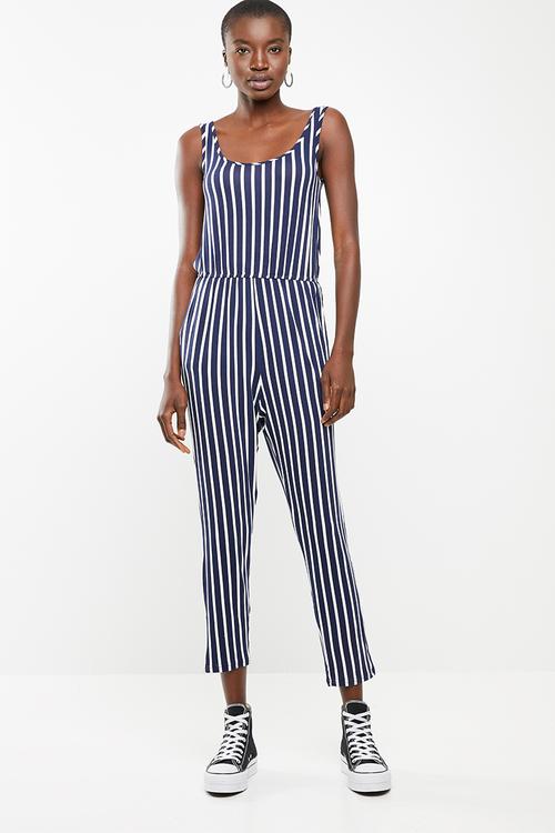 Easy fitting jumpsuit - navy & white