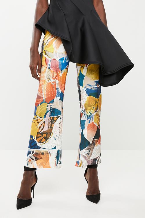 Graca A-Line pants - blue, orange & yellow