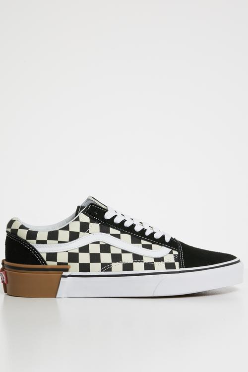 Old skool checkerboard sneakers - black & white