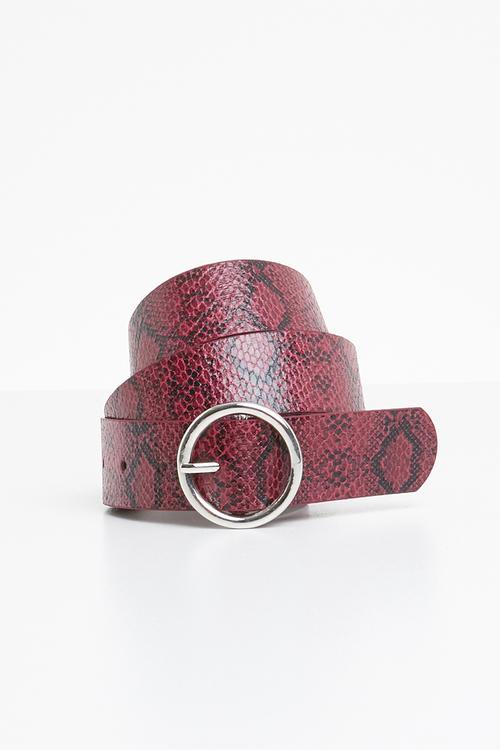 Snake texture belt - red
