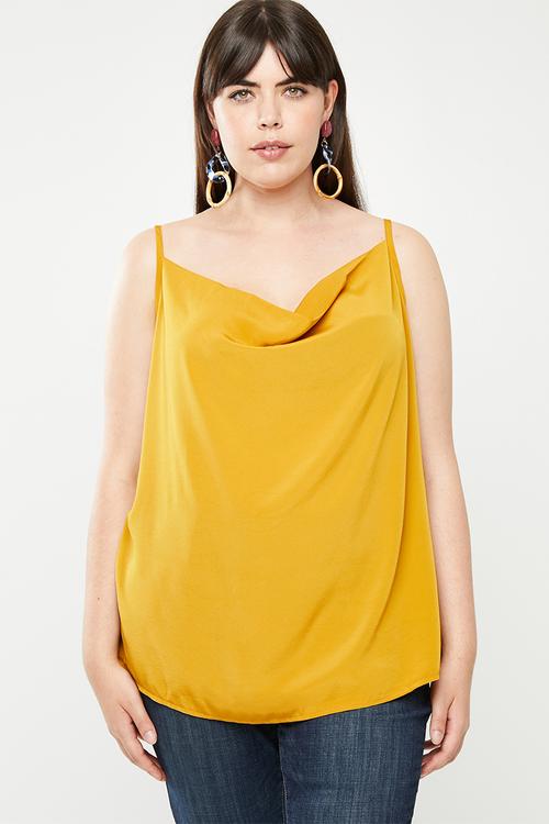 Semi cowl cami - mustard