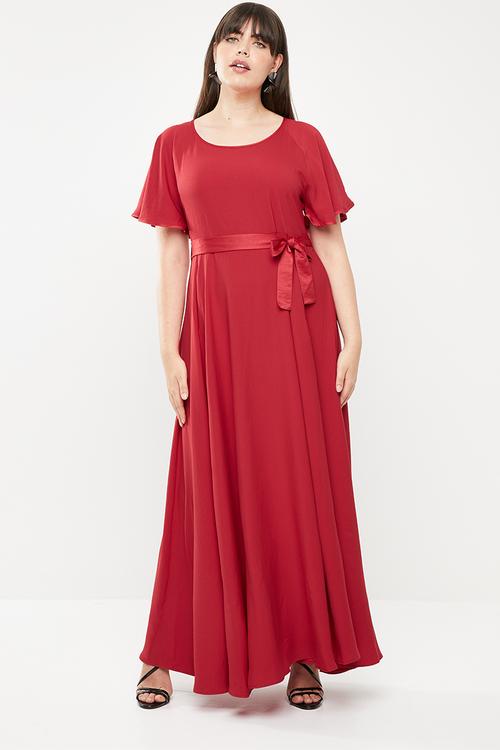 Thulisile satin-like maxi dress - red