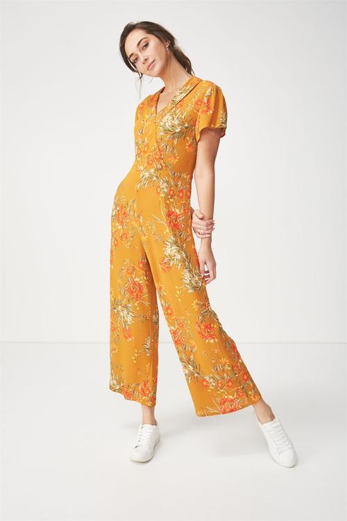 Woven jordy  jumpsuit - gold