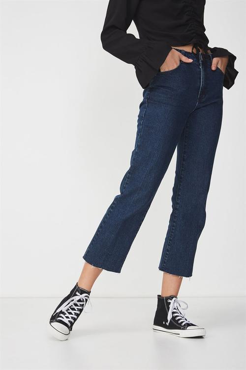 Mid rise straight  jeans - blue