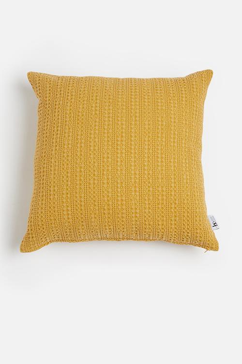 Waffle cushion cover - mustard