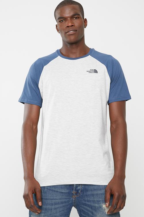 Raglan simple dome tee - grey & blue 