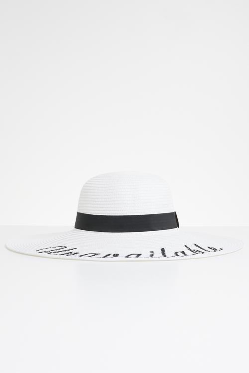 Unavailable wide brim sunhat - white