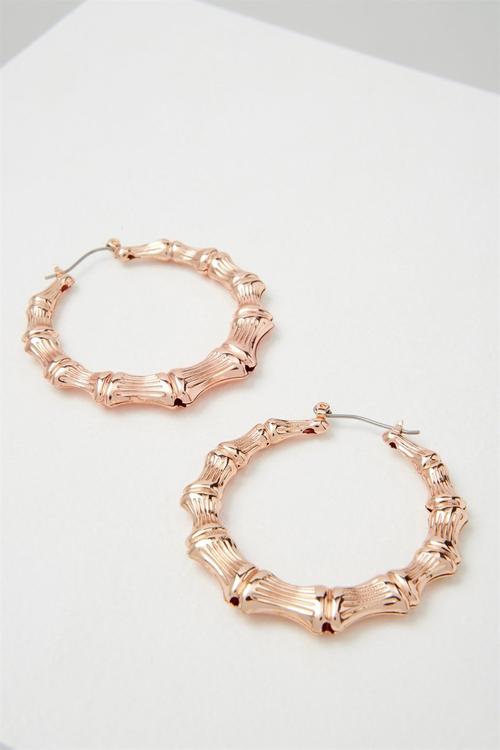 Molten hoop earrings - rose gold 