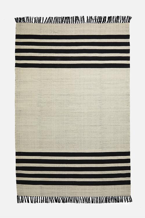Makani woven rug - natural & black