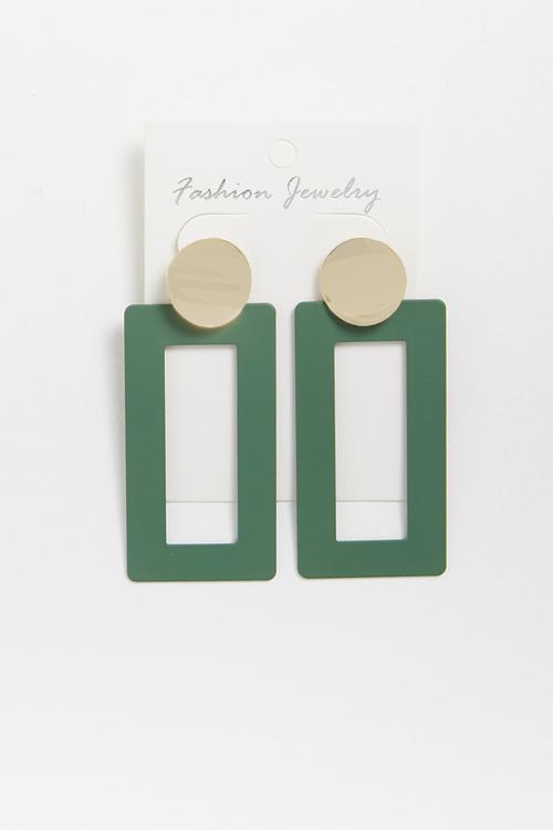 Statement detail earrings - green