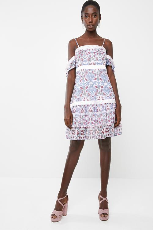 Eternal off shoulder mini dress - purple
