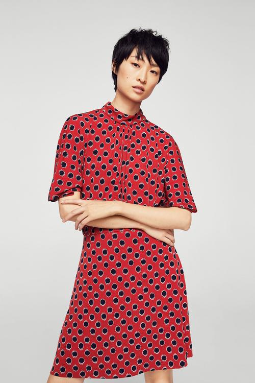 Ruched detail dress - maroon