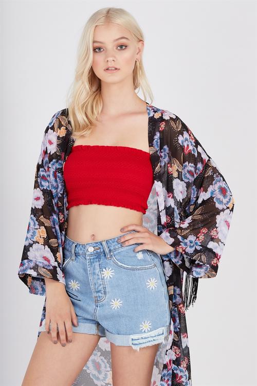 Shirred bandeau - red 