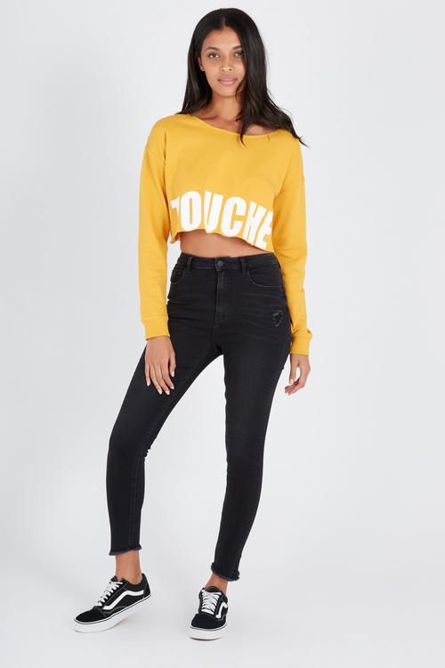 Super crop sweat - mustard - touche 