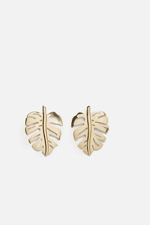 Leaf earrings - gold