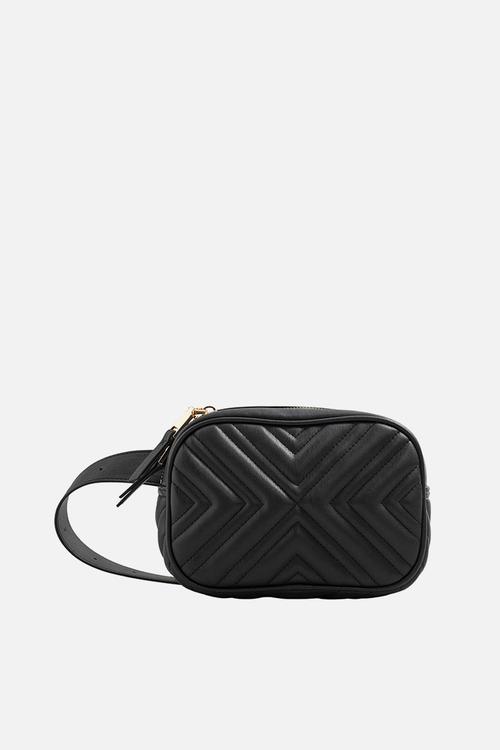 Quilted belt bag - black 