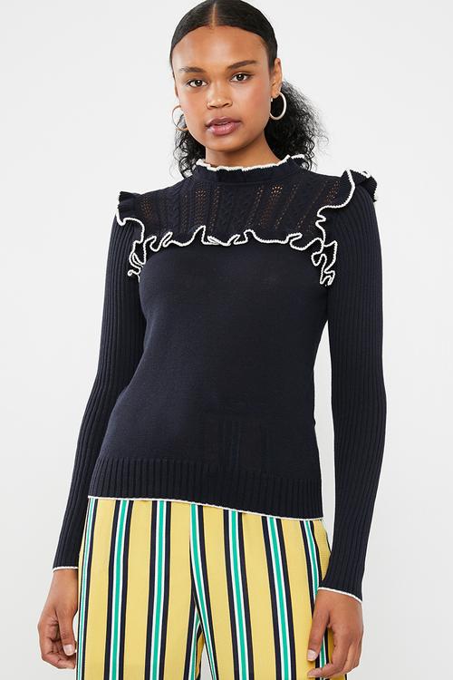 Mendota ruffle knit - navy