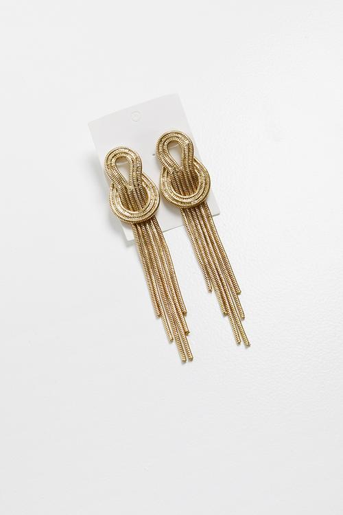 Multi strand knotted earrings - gold