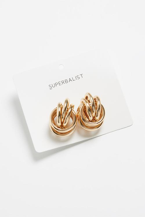 Knotted stud earrings - gold